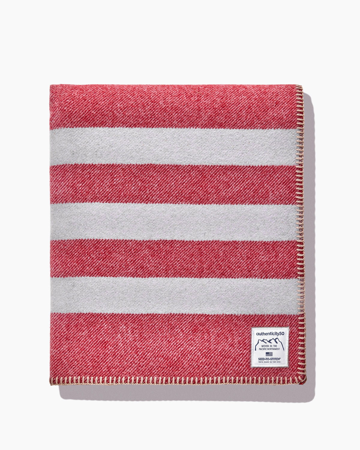 Top down shot of a folded Northwest Wool Throw.