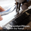 Video of our pillows being sewn, stuffed, and packed in California.