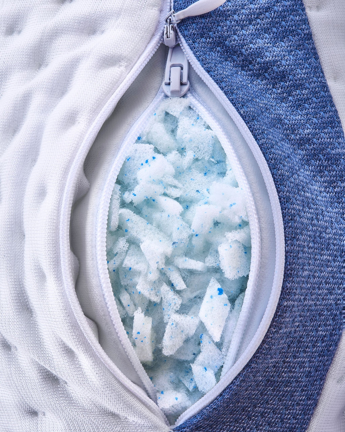 this made in usa pillow is 100% adjustable so you can get the perfect amount of loft your body needs, just remove or add fill using the side zippered gusset.